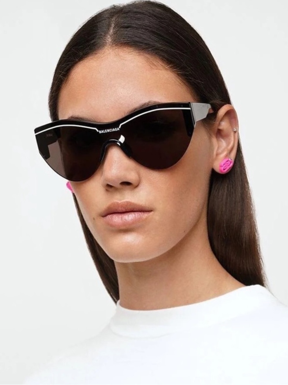 Balenciaga Black Oversized Cat-Eye Sunglasses